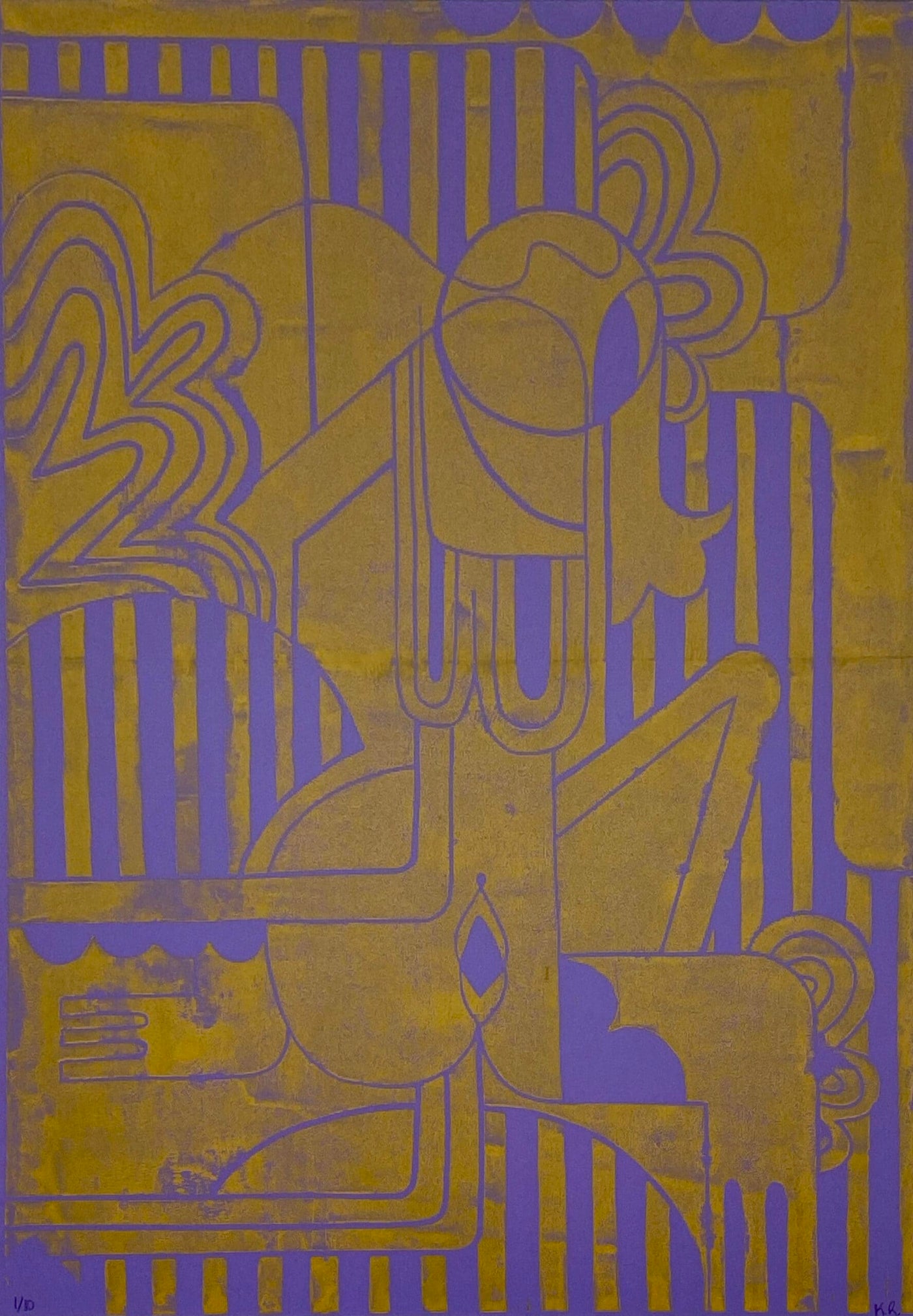 Woman (yellow on purple), 2020