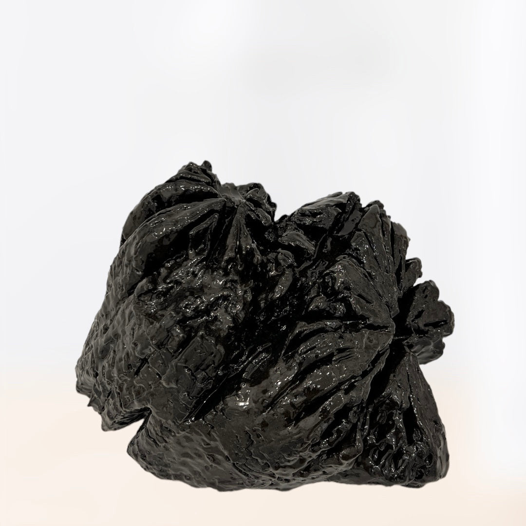 Burnt, decomposed Oak preserved with Bog oak powder glue, 2022